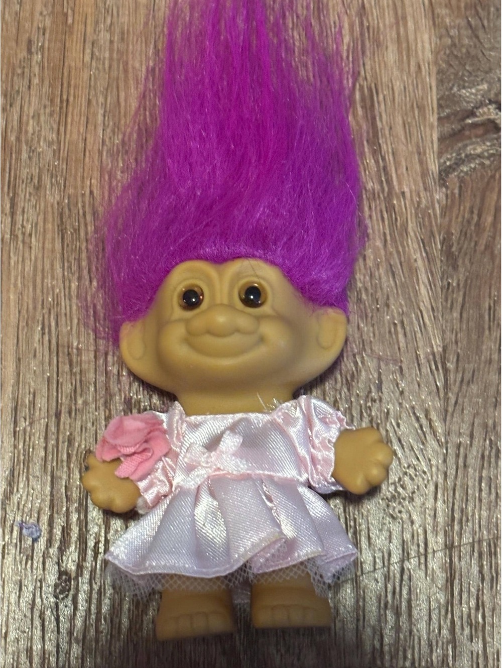 Troll Doll Quinceañera Sweet 16 3” Girl W Purple Hair and Pink Dress